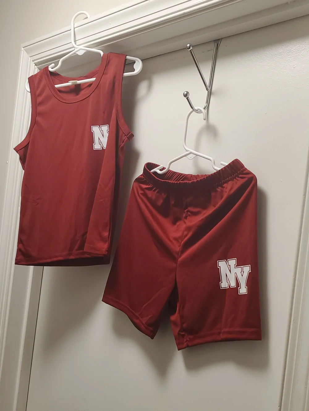 New York & Company Kids Red Tank & Shorts Pajama Set